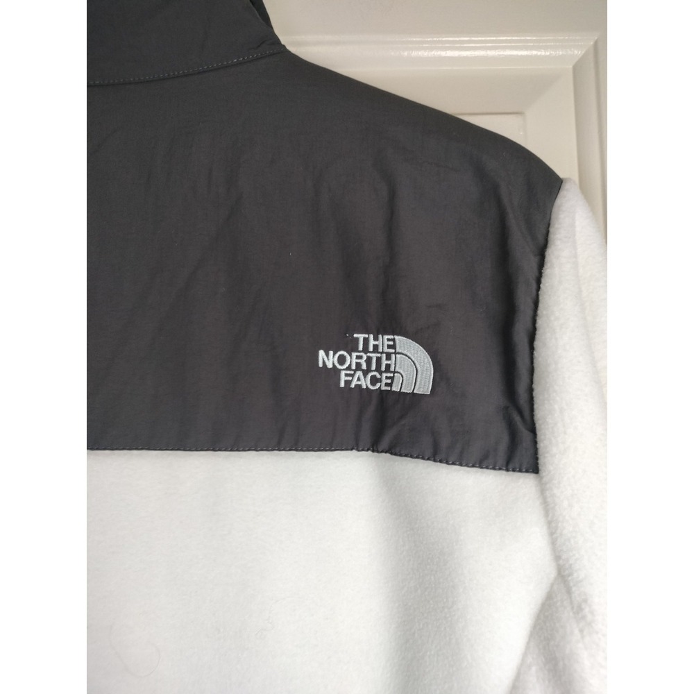 TNF The North Face Denali Fleece Jacket Womens XL White Gray Full Zip Polartec - Picture 12 of 16